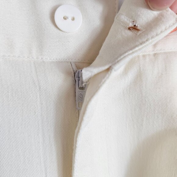 Women's 32" Ivory Dress Pants Cream Textured Pleated Business Casual Office Corp - Picture 13 of 16